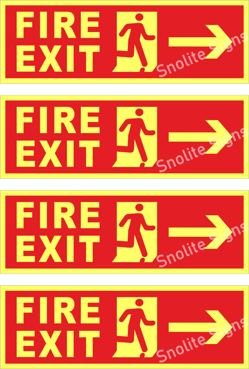 Glow in Dark Fire Exit Sign Board, Fire Safety Sign Near Me, Auto Glow Exit Signs in Delhi Nce, Manufacture of Photo Luminescent Fire Safety Signages