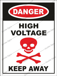 Danger High Voltage keep away sign board & Safety Poster
