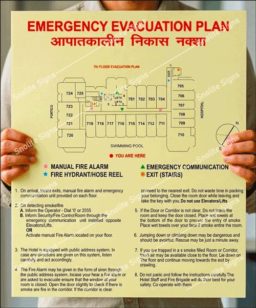 Popular Fire Escape Route Plan Designing Services in Delhi, Buy Hotel Fire Evacuation Plan, Purchase Custom Hotel Evacuation Map