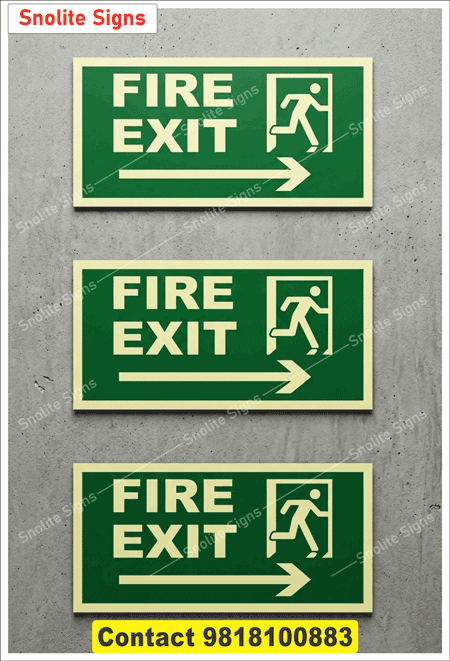 Purchase Green Fire Exit Sign With Right Arrow, Fire Exit Signs in Hindi, Fire Safety Signs in Hindi, Emergency Exit Signs in Hindi, Auto Glow Exit Signs in Hindi, Fire Safety Sign Board in Hindi, Fire Exit Signage Suppliers