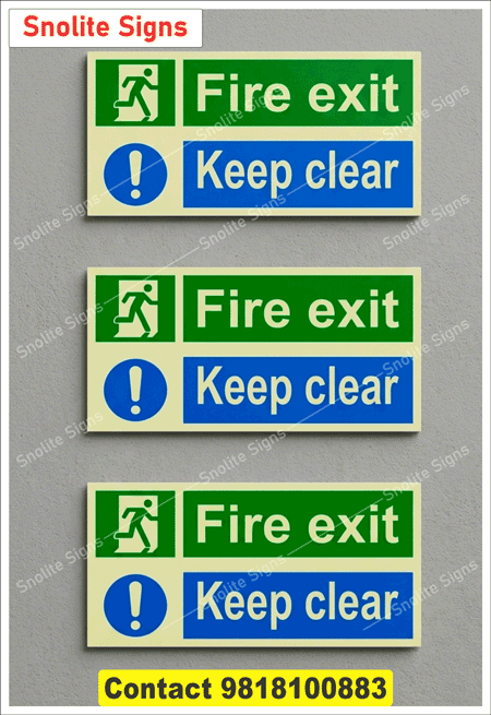 Buy Radium Fire Exit Keep Clear Safety Signage,