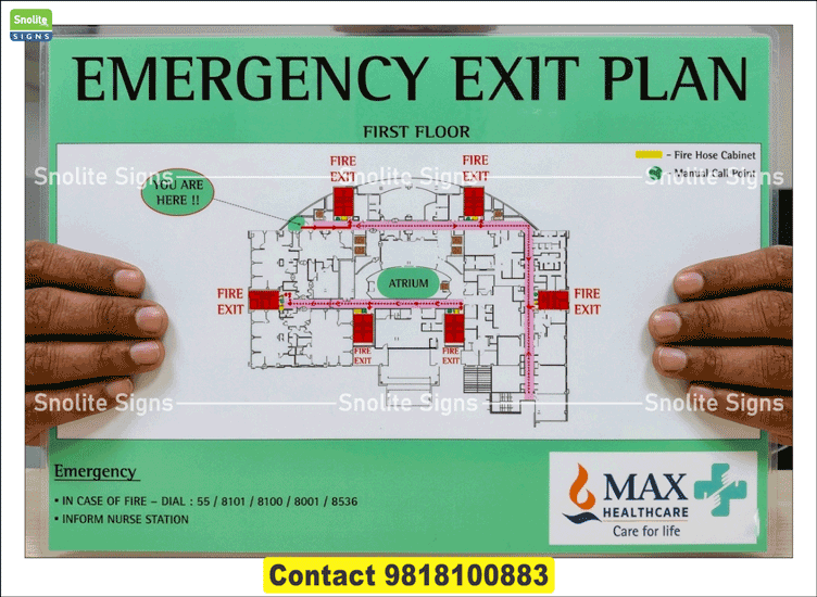 Buy Laminated A3 Fire Exit Plan, Hotel Room A3 Fire Escape Sign, Landlord A3 Fire Safety Diagram, A3 Emergency Evacuation Layout Design