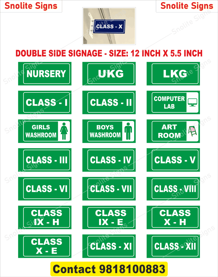 Acrylic Classroom Nameplates Acrylic Classroom Sign Board Signages School Sign Board,All Classroom List in School, Custom-Acrylic-Class-I-To-XII-School-Name-Plates, Buy Class I–Xii School Name Plates Online, School Name Plates Manufacturer