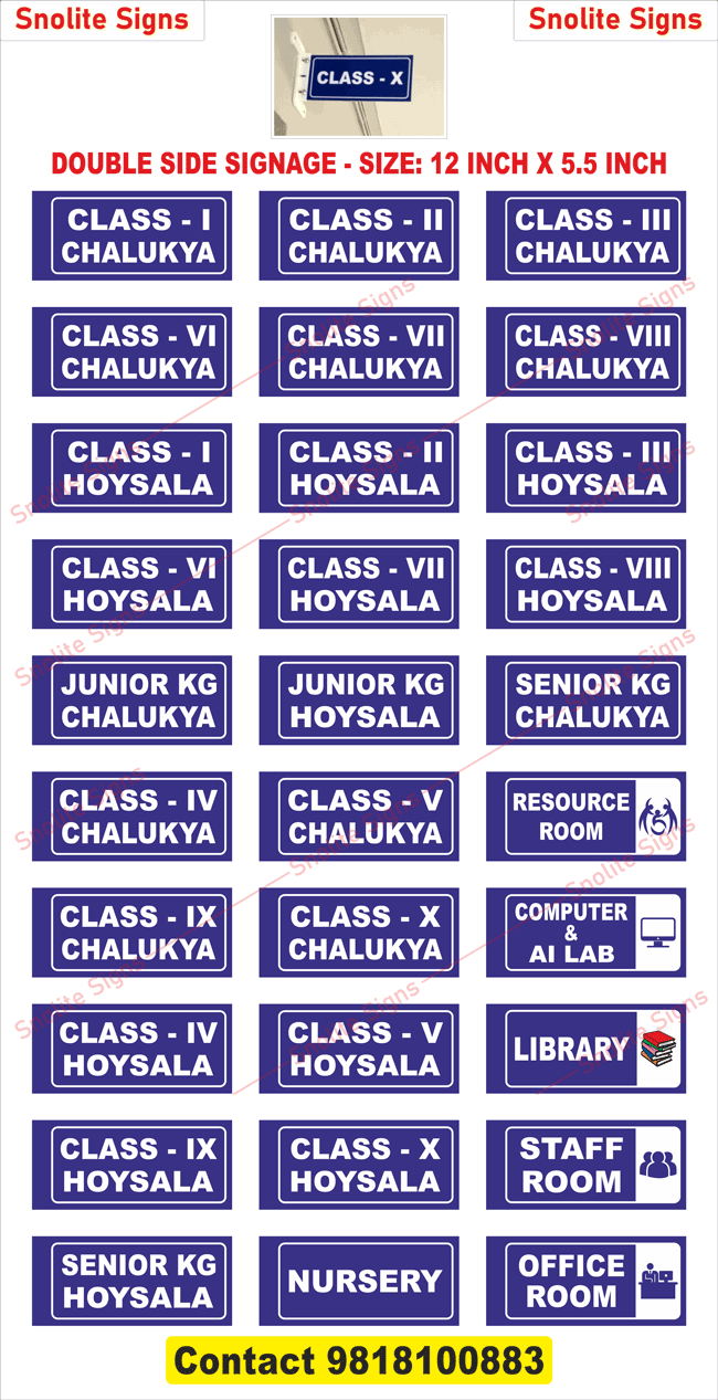 Class I to XII Sign Board, Classroom Sign Board, Classroom Signs for School, Customized Classroom Signs, Classroom Door Signage, Classroom & School Signs, School Room Signs Blue Colour Classroom Name Plates, Acrylic Classroom Nameplates