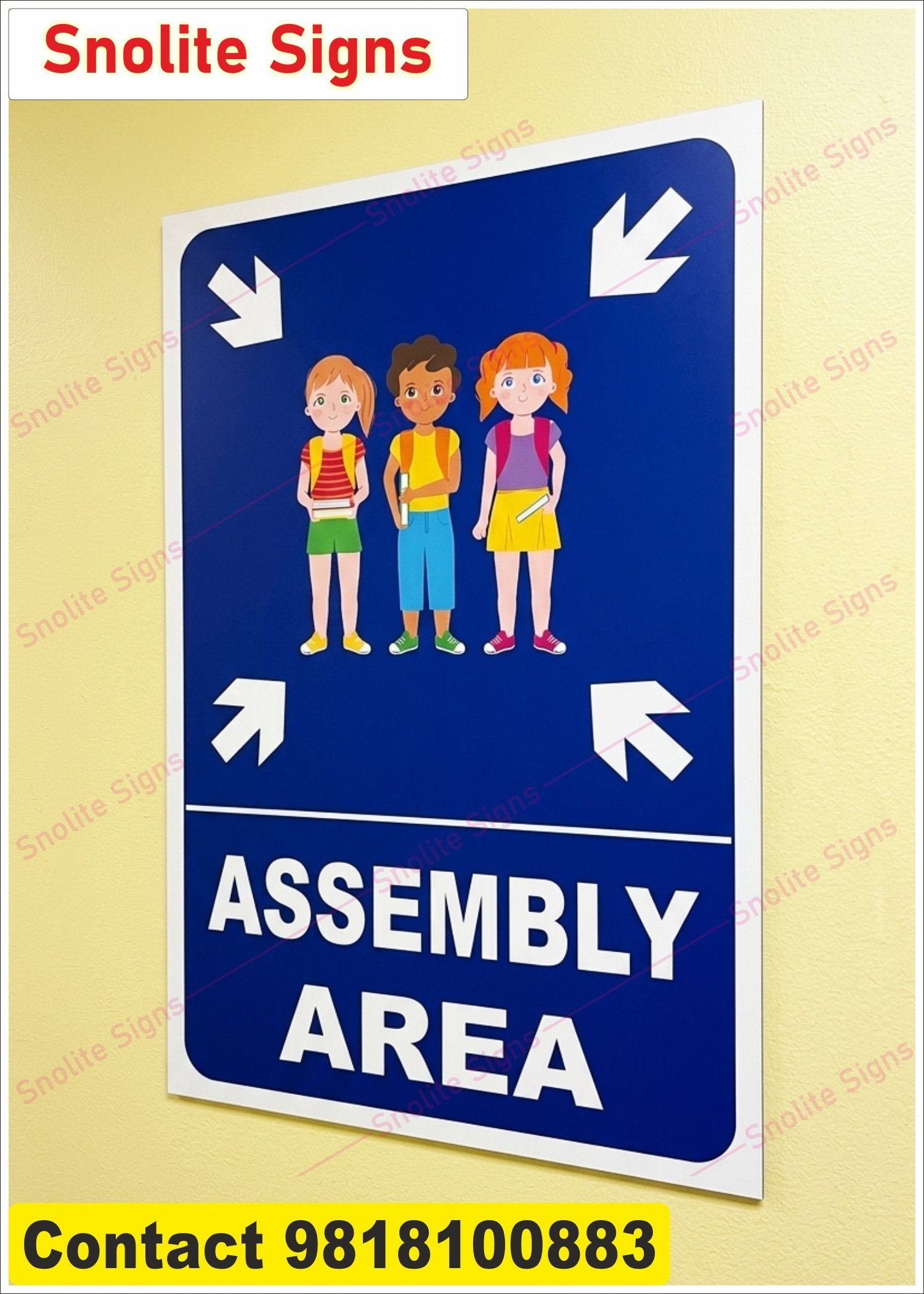 School Assembly Area Safety Sign Board, Acrylic Children Assembly Point Sign Board, Custom School Emergency Signs, School Playground Directional Sign, School Safety Sign Board Manufacturer, Reflective School Safety Signage
