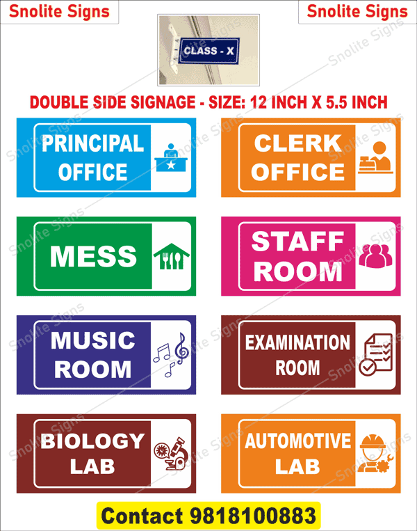 Acrylic Classroom Name Plates Acrylic Classroom Sign Board Signages, Acrylic Wall Mounted School Double Side Sign, Double Sided Wall Signs for School & College, How to Make School Classroom Name Plates, School Hanging Signs Hanging Name Plates 