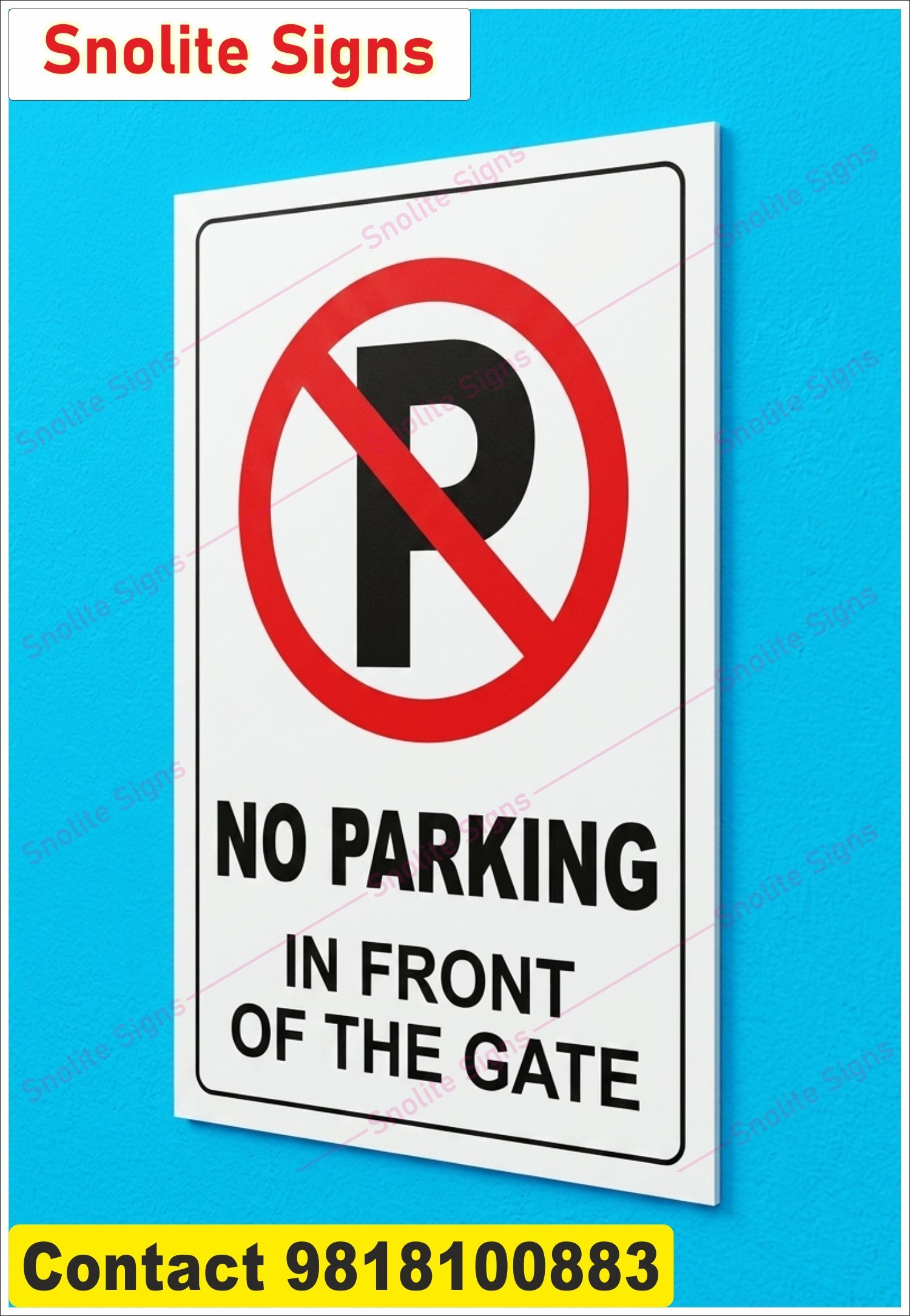 Buy Reflective No Parking in Front of Gate Sign Board, No Parking Gate Sticker, Private Gate No Parking Sign, Driveway No Parking Sign, Outdoor Plastic No Parking Gate Sign, Reflective No Parking Sticker, Weatherproof No Parking Sign for School