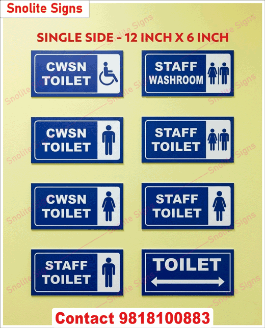 Buy CWSN Toilet Signs for Schools, Buy Staff Washroom Signage 12x6 Inch, Purchase Accessible School Restroom Signs, Where to Buy Staff Toilet Plaques, Buy Durable Plastic School Signage, Purchase Cwsn Handicap Toilet Signs