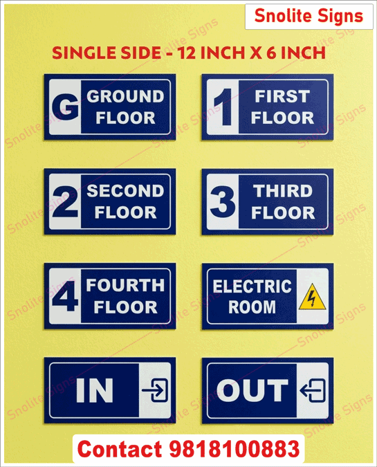 Purchase Floor Number Signs, Buy Electric Room Safety Signages for Schools, Purchase Directional in Out School Signs, Blue Acrylic School Floor Signs Buy Online, School Wayfinding Signage Purchase Bulk, Buy Electric Room Warning Sign for School