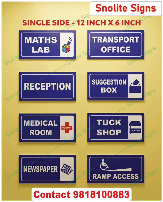 Buy Maths Lab Signage, Purchase Medical Room Signages, Order School Reception Signs, Buy Wheelchair Ramp Access Signs, Purchase School Tuck Shop Signage, Buy School Signages in Bulk, Purchase Institutional Directional Signs