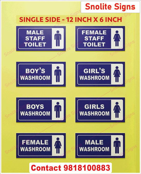 Buy School Washroom Signs Online, Purchase Male Staff Toilet Signage, Shop Boys Washroom Door Signs, Female Staff Toilet Sign Board Online Buy, Girls Washroom Signage for Schools Purchase, Buy Durable Plastic School Restroom Signs