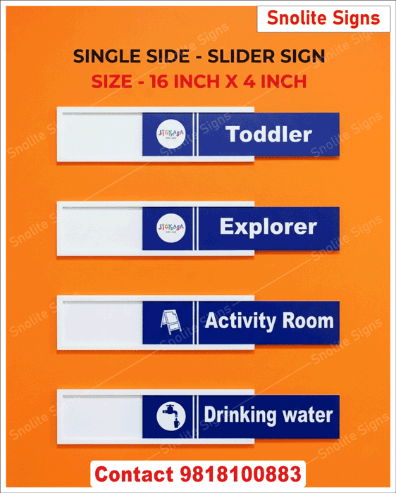 Custom Slider Sign Board Snolite Signs, Buy Sliding Sign Boards for Office & Doors, Buy Slider Signage & Sliding Door Signs, Custom Sliding Door Sign Boards | Fast Shipping, Office Slider Signs | Conference Room Sliding Signs