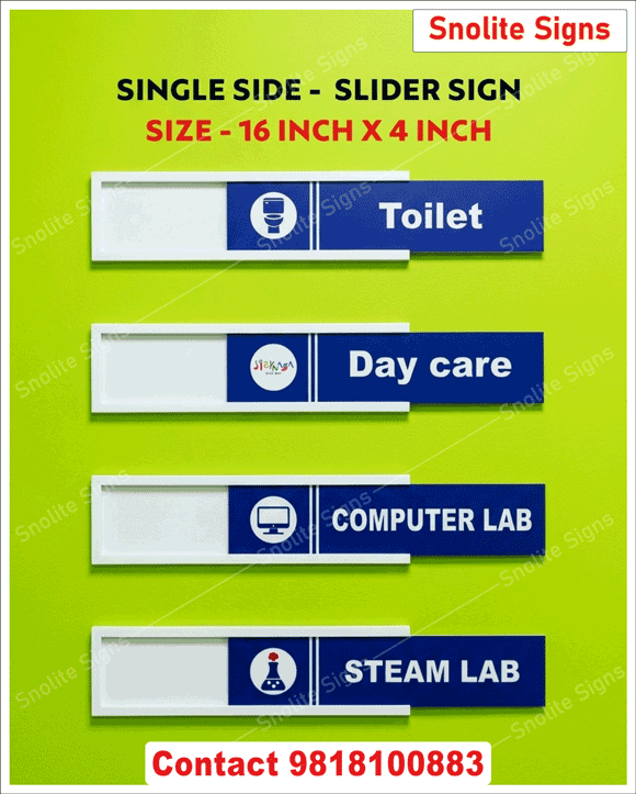 Buy Changeable Classroom Nameplates, Acrylic Double Sided School Sign Board, Changeable Teacher Name Plate for Door, Free Primary School Desk Name Plates Design, Slider Signs for Office School, Name Plate for Classroom Door