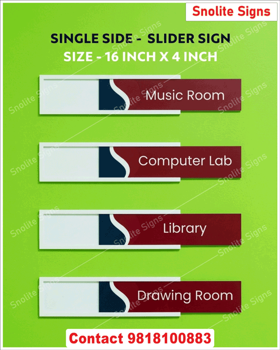 Buy Sliding Door Sign Board With Changeable Acrylic Insert, Classroom Name Plates Set Class 1 to Class 12, Class 1 to 12 Name Plates, Class I to XII Sign Board, Classroom Sign Board, Classroom Signs for School, Customized Classroom Signs 