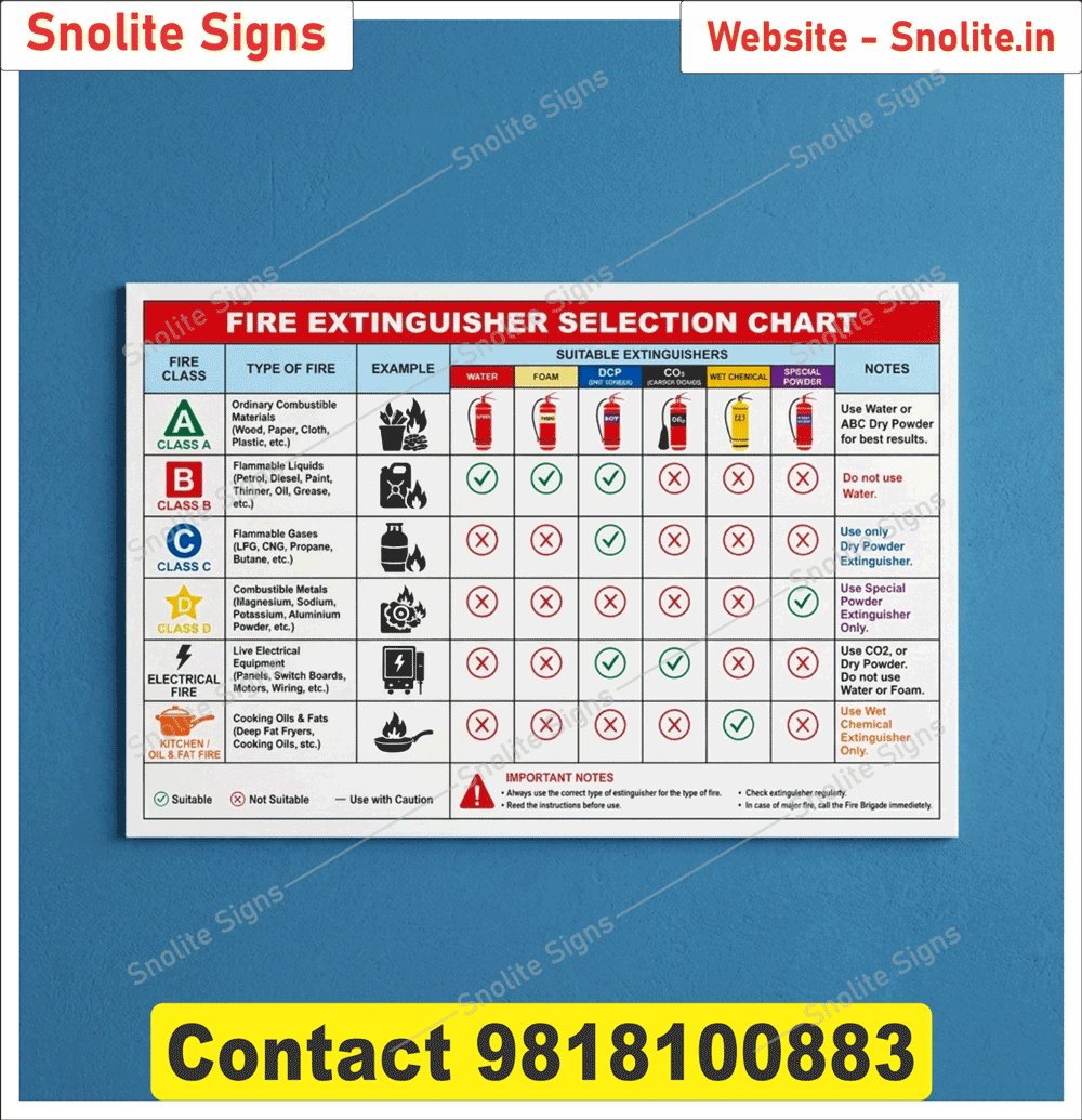 Buy fire extinguisher selection chart for factory, fire extinguisher selection chart for warehouse, fire extinguisher selection chart for office, fire extinguisher selection chart for hotel