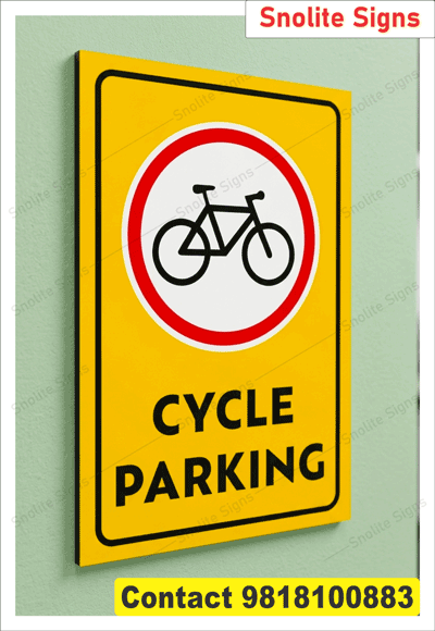 Cycle Parking Signage, Safety Poster, Bicycle Parking Sign, Cycle Rack Parking Only, Bike Safety Poster, Workplace Cycle Safety Sign, Metal Bike Parking Sign, Reflective Cycle Parking Sign, Office Bike Safety Notice, Custom Bicycle Sign 