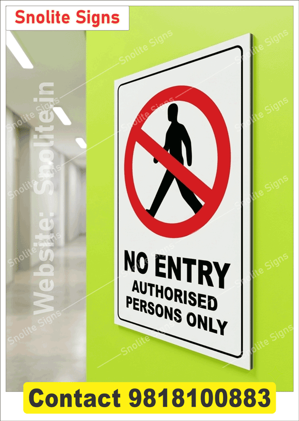 No Entry Poster, Authorised Personal Only Sign Board, No Entry Poster for Office, Authorised Personnel Only Sign Board, Restricted Area Warning Sign, Heavy Duty Restricted Access Sign, Staff Only Door Sign Board, Private Property No Entry Notice