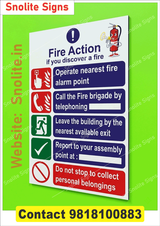 Fire Action Chart, Safety Poster, Fire Safety Poster, Fire Safety Chart