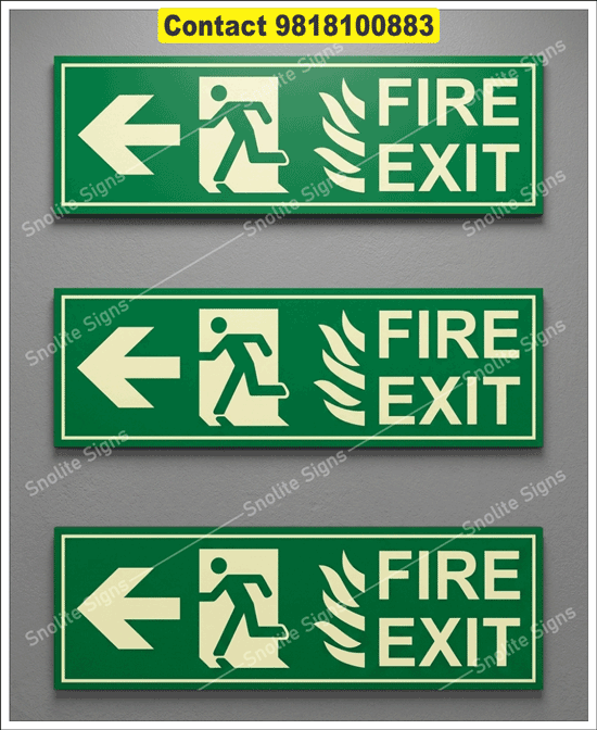 Buy Fire Exit Signs Bulk, Photoluminescent Exit Sign Manufacturer, Glow in Dark Exit Signage India, Fire Safety Signage Contractor Up, Fire Safety Signs