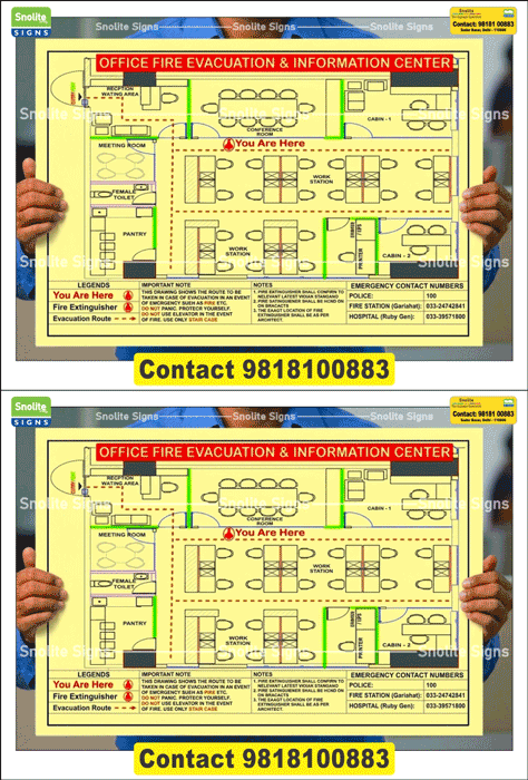 Buy Radium Evacuation Floor Plan in Delhi NCR, Buy Glow Type Building Emergency Evacuation Plan in Delhi NCR, Buy Metal Exit Floor Map Signage in Delhi NCR
