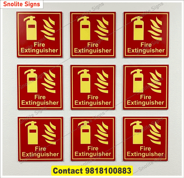 High-Quality Fire Extinguisher Signs | Bilingual (English & Hindi) Safety Stickers, Fire safety signs manufacturer, Buy fire extinguisher stickers online, Safety signs for factories in India