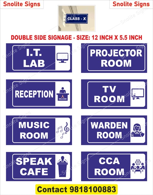 School Signboard Wholesale Market Delhi, IT Lab Door Sign Board, School Reception Welcome Signage, Music Room Door Plate Design, Projector Room Instructional Sign, Warden Room Sign for Hostel, Cca Room Signage for Schools