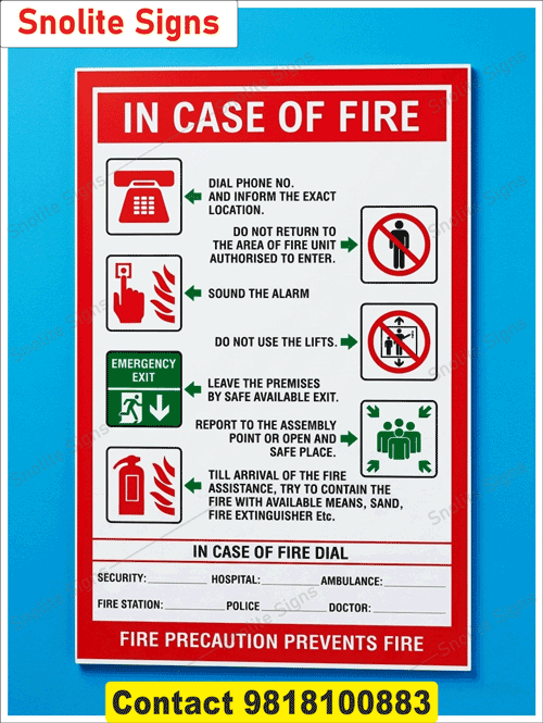 Buy Glow in Dark Fire Safety Signs Online, Order Radium Workplace Emergency Evacuation Posters, Glow in the Dark Fire Notice, Industrial Safety Signs Bulk Purchase, Fire Action Notice Board Supplier Delhi Ncr, Buy Glow in the Dark Signs