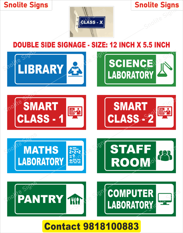 Buy Standard Classroom Name Plate Size, Buy High School Classroom Name Plates, Buy Custom Acrylic School Name Plates, Buy Multicolor Classroom Name Plates, Purchase Colorful Classroom Name Plates for School, 