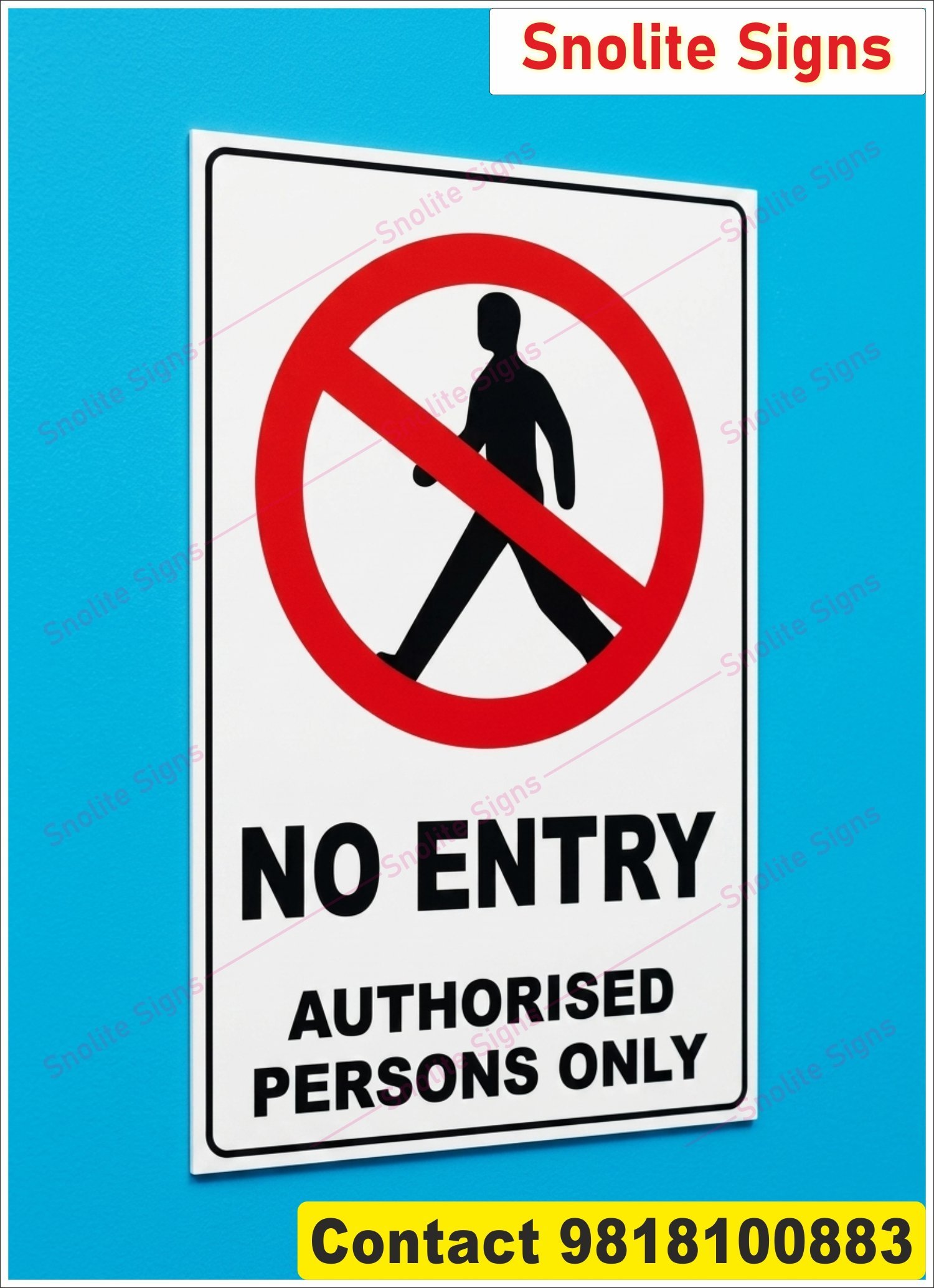 Buy No Entry Authorised Persons Only Sign Board Manufacture,  Authorised Persons Only Restricted Access Signage for School, Buy No Entry Sign for Office, Factory and Plant, Buy No Entry Sticker for Door, Download Restricted Area Sign PDF