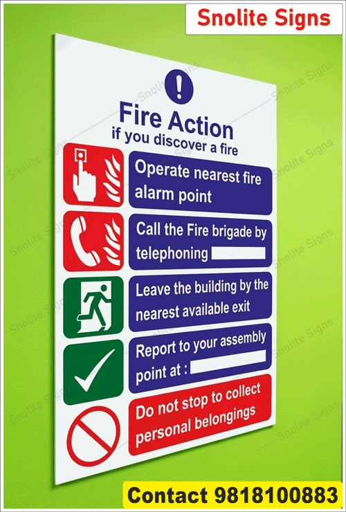 Photoluminescent Fire Action Signs Wholesale | Glow in Dark Notices, Rigid Plastic Fire Action Signs | Bulk Self-Adhesive Vinyl Notices, Fire Safety Notice Sign Board fire Action Sign Board Emergency Evacuation Instructions Sign Board