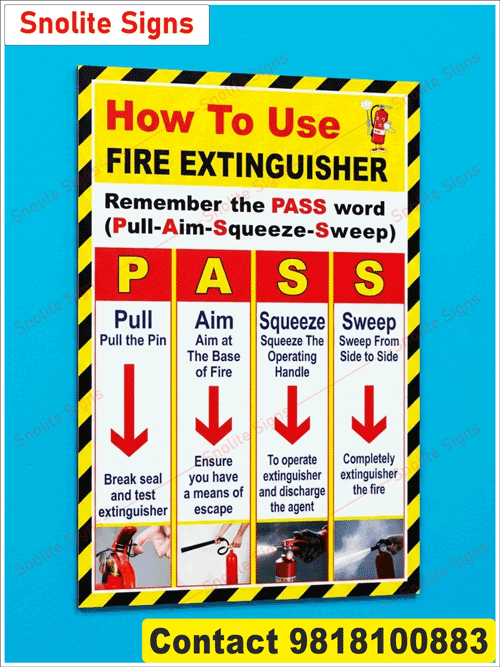 Buy Acrylic Fire Extinguisher Chart Poster, Fire Safety Classification Sign, Know Your Fire Extinguishers, Fire Extinguisher Use Guide, Commercial Fire Safety Poster, Workplace Safety Signs,  OSHA Compliant Fire Signs