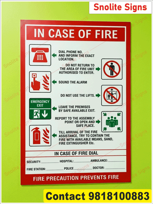 Purchase Sun Board Fire Safety Sign, Emergency Instruction Board, in Case of Fire Poster, Workplace Safety Sign, Building Evacuation Plan Chart, Plastic Fire Safety Sign, Metal Emergency Exit Board, Self-Adhesive Fire Instruction Sticker