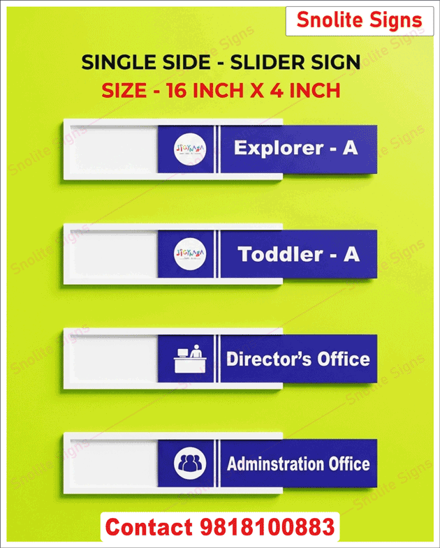Personalized Slider Signs Sliding Door Signs Acrylic Sliding Sign Board Sliding Door Signs, Acrylic Sliding Sign Board in Delhi and Bihar, Safety Sign Slider Boards and Inserts by Snolite Signs, Sliding Sign Board Price