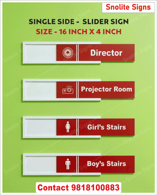 Buy Acrylic Rectangular Slider Message Boards and Safety Sign Professional Sliding Sign, Custom Sliding Office Signs for Medical, Dental, & Doctors, Sliding Name Plate Steel Manufacturer in Gurgaon, Sliding Board Hospital