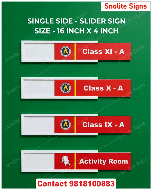 Buy Sliding Door Sign, Acrylic Sliding Nameplate, Classroom Nameplates Classroom Signage, Acrylic Classroom Name Plates Acrylic Classroom Sign Board Signages, Acrylic Wall Mounted School Double Side Sign, Double Sided Wall Signs