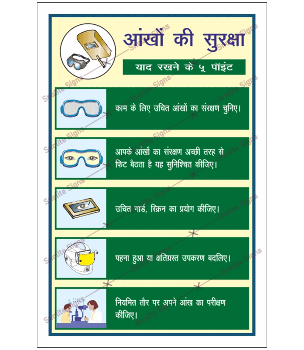 10 Rules For Workplace Safety Poster In Hindi & English